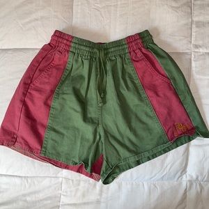 BDG Urban Outfitters Pink & Green Colorblock Shorts, Womens S, Never Worn Before